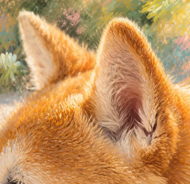 Shiba Ears Glowing in the Afternoon Sun