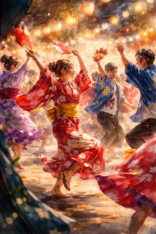Rhythmic Blossoms at Night