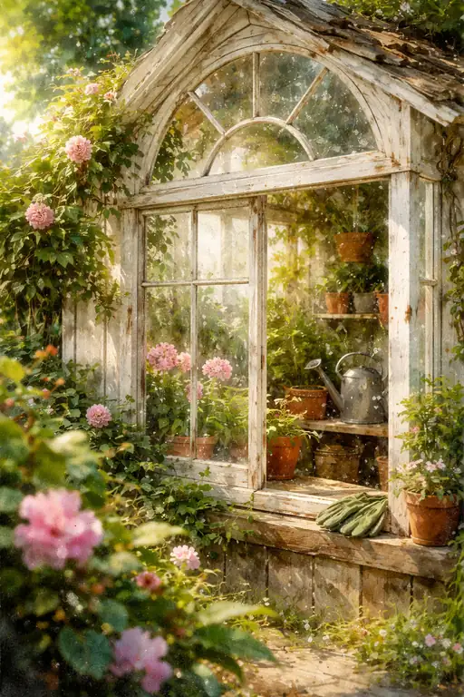 Whispers of the Rustic Greenhouse
