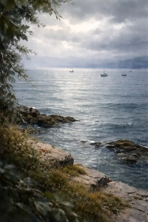 Tranquility Beneath the Overcast Sky