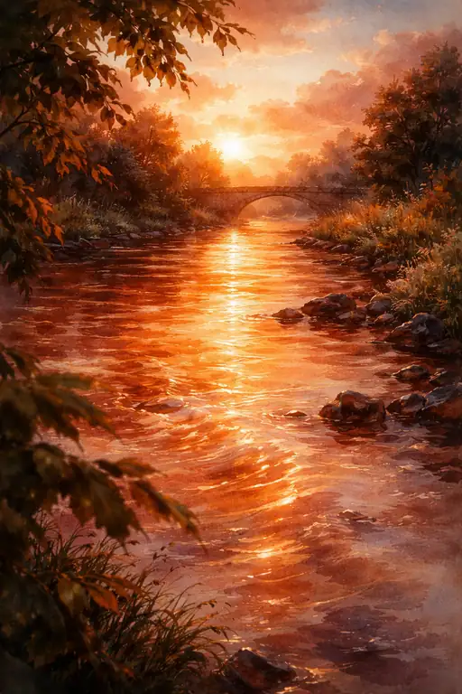 A Serene Farewell in Sunset's Embrace
