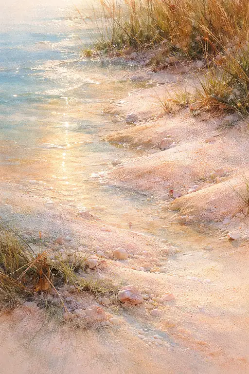 Sun-Kissed Ripples on Golden Sands