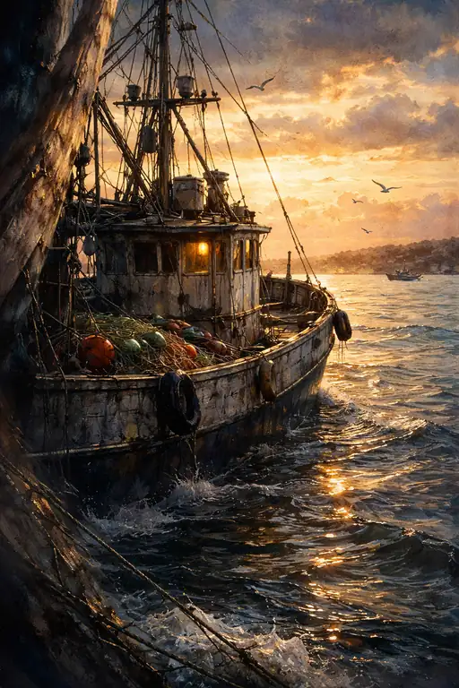 Golden Endurance on the Restless Waves
