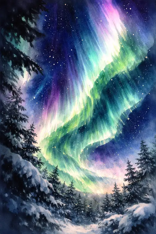 静寂の雪原を舞う天空の交響曲