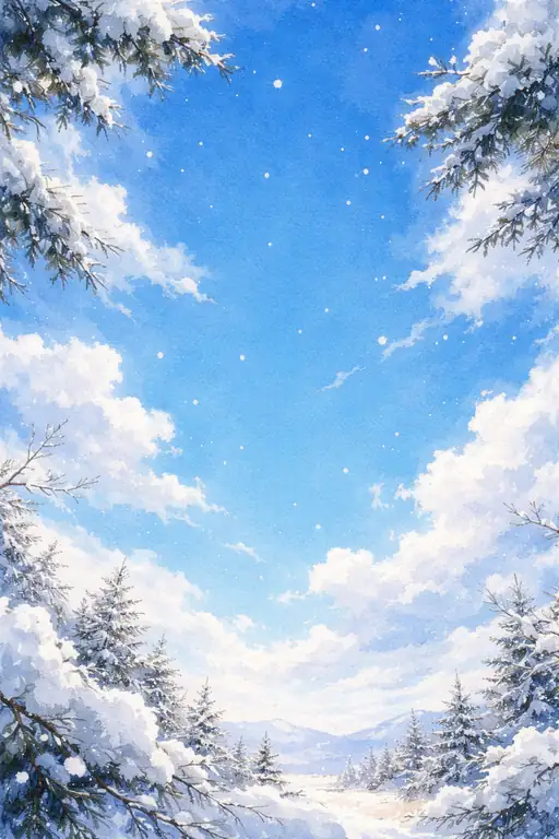 雪の聖域に降り注ぐ光