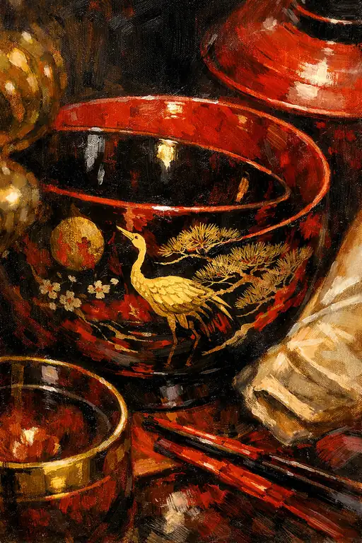 漆黒に舞う瑞鳥の金彩