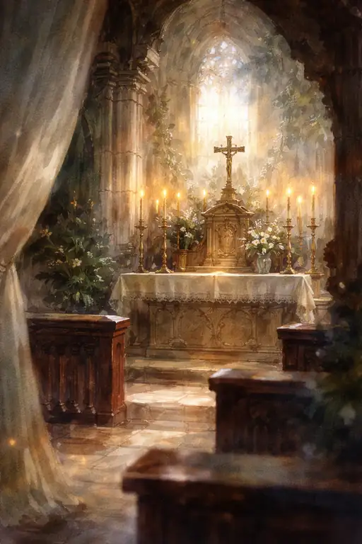 Sunlight Devotion in the Cathedral