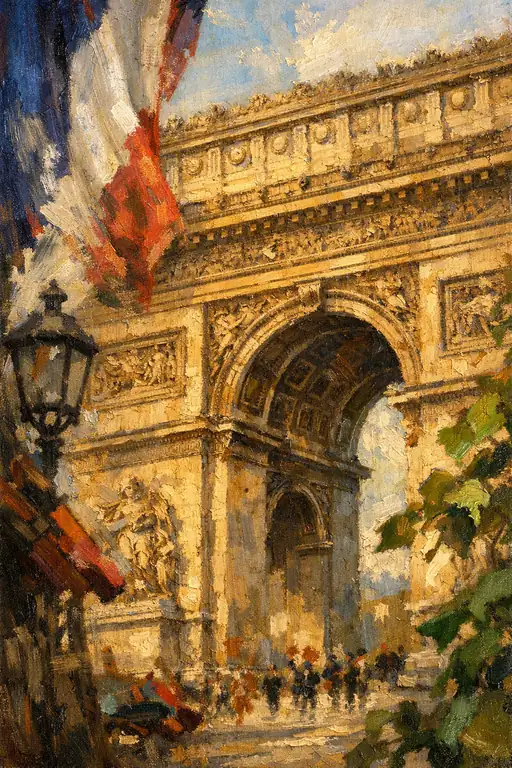 Tricolor Over Golden Stone
