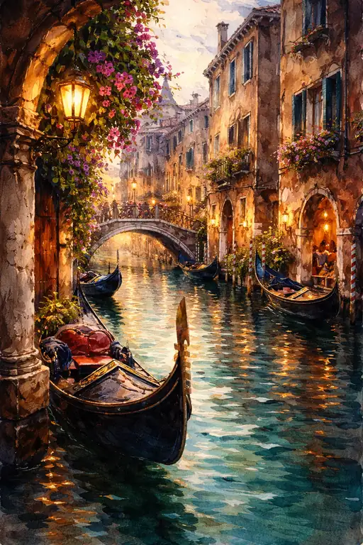 Twilight Rhapsody on the Venetian Canal