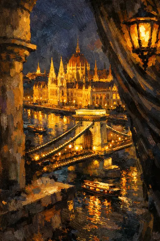 Golden Parliament Under the Danube Stars