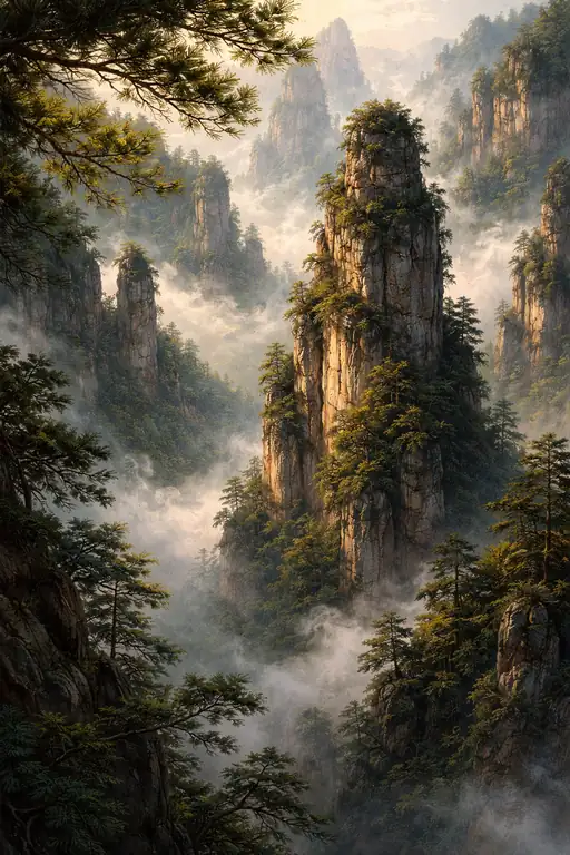 霧幻の石峰