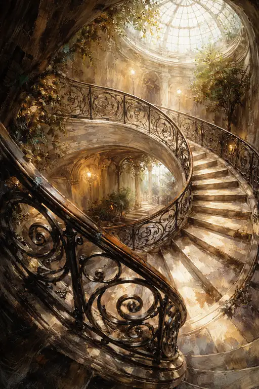 Ascent to the Sunlit Glass Dome