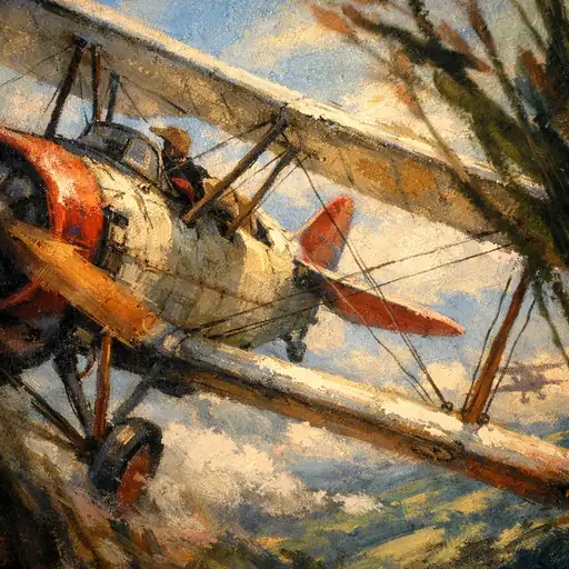 Biplane Ballet: Roaming the Orange Sky