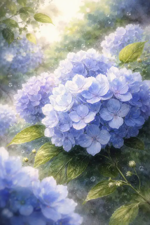 雨上がりの幻想的な青