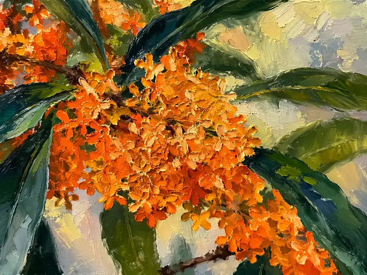 Vivid Impasto Osmanthus