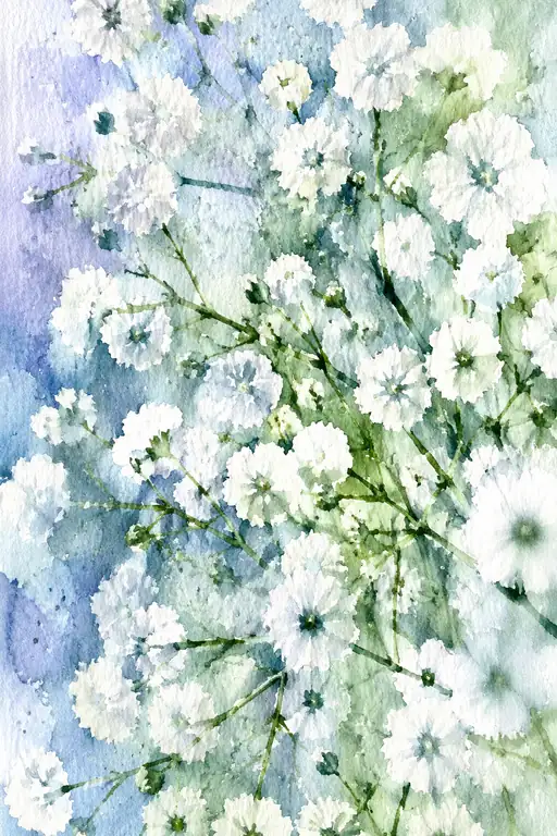Dreamy Gypsophila Against Purple
