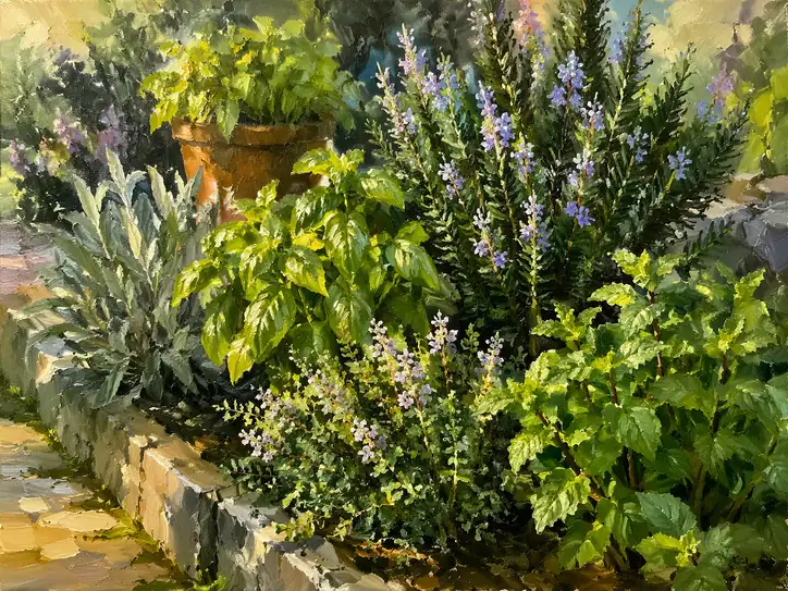 Sunlit Herb Garden