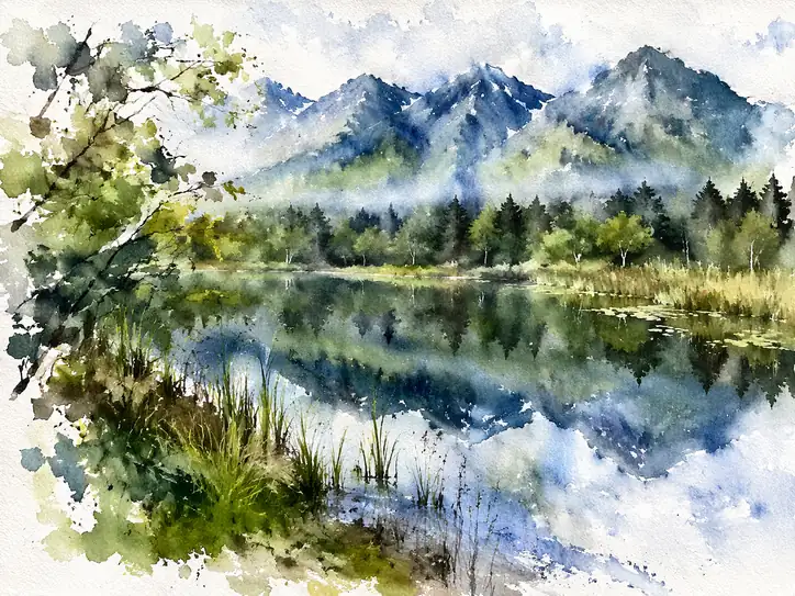 Whispers of Mist Upon the Alpine Mirror