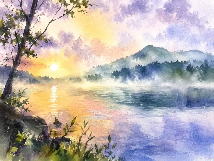 Golden Ripple in the Quiet Morning Mist