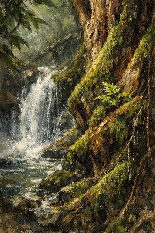 Cascade in the Ancient Forest