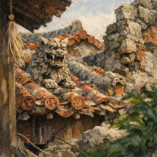 Shisa on the Red Tiles