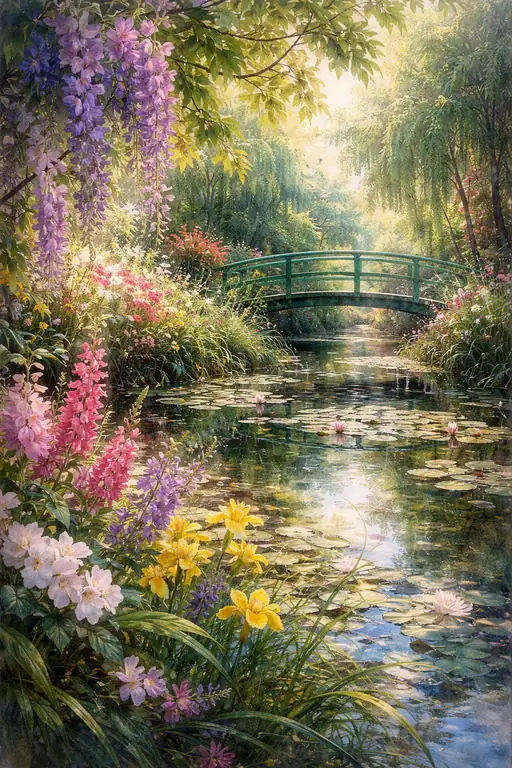 Water Lilies in the Summer Garden