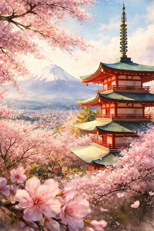 Spring Light and Shadows: Fuji's Awakening