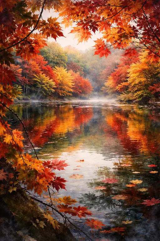 深紅の天蓋：秋の心