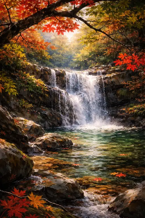 Autumn's Golden Cascade