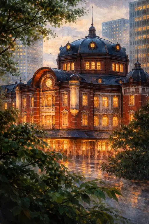 歴史ある駅舎の夕べの小夜曲