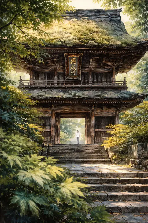 古き山門に差し込む光