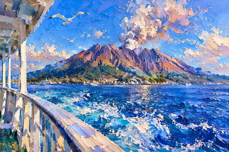 蒼海に吠ゆる火山の鼓動