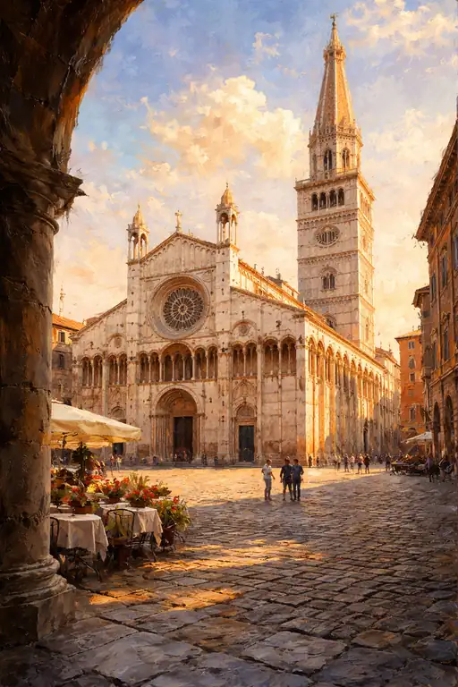 Bathed in Gold: A Moment in the Piazza