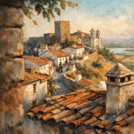Village of Light Above the Calm Waters