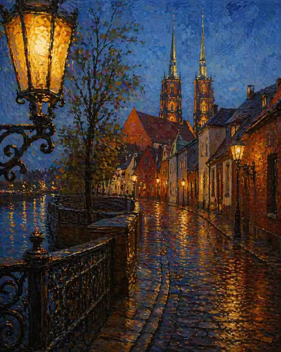 Gleaming Footsteps in the Cobalt Night