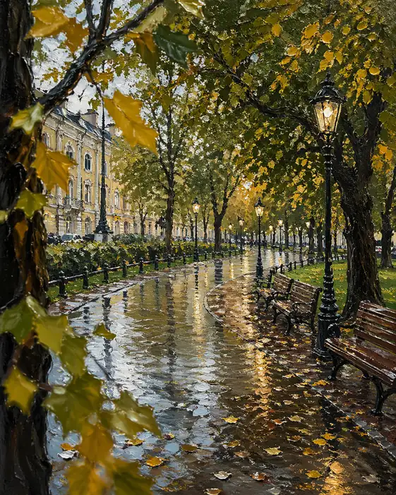 Glimmering Path of Rain