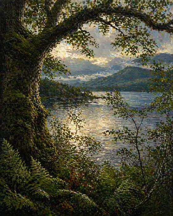 Emerald Embrace: A Lakeside Dream