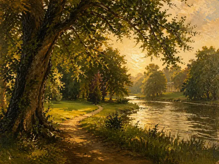 Pastoral Glow by the Classical Pavilion
