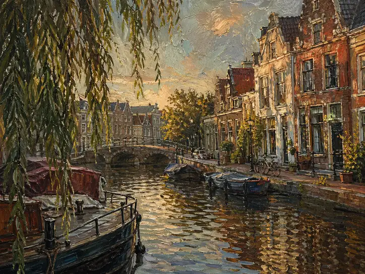 Sunset Over the Historic Waterway