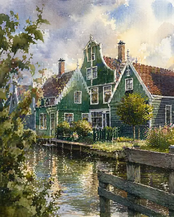 Harmony of Green and Wood