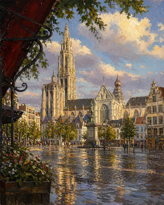 Cathedral Reflections in the Rain