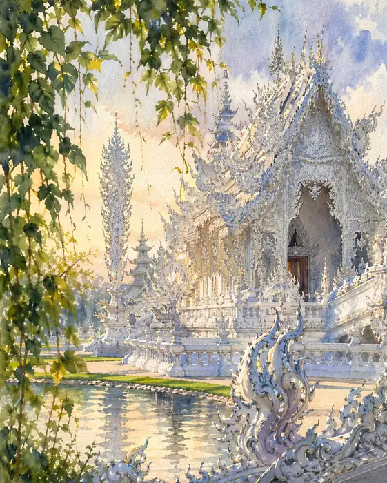 Ivory Radiance in the Morning Dew