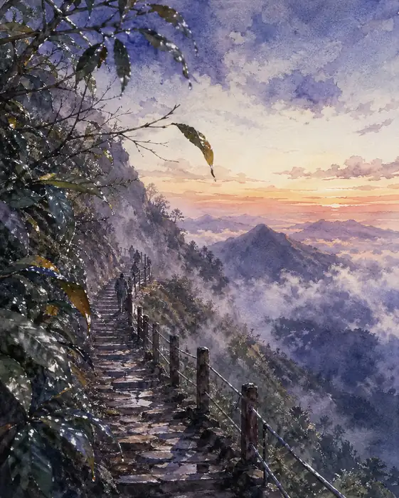 Ascent Toward the Heavenly Dawn