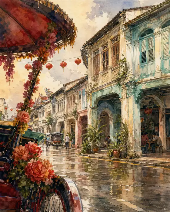The Red Parasol's Silent Invitation