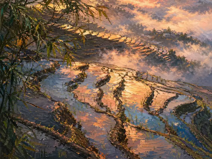 天の水鏡、黄金に凪ぐ大地の旋律