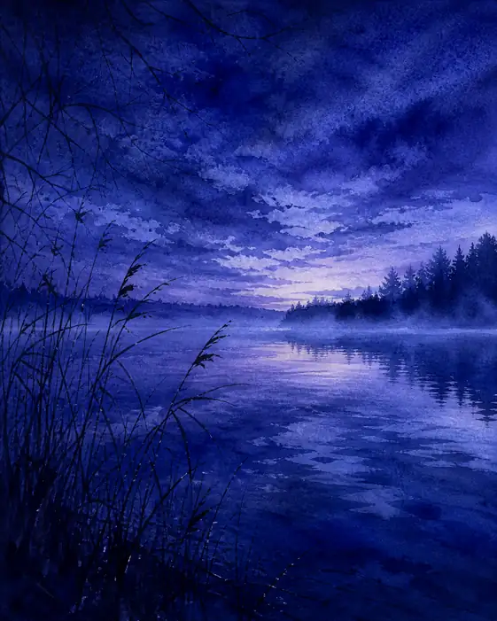 The Heart's Nocturne in Shades of Blue
