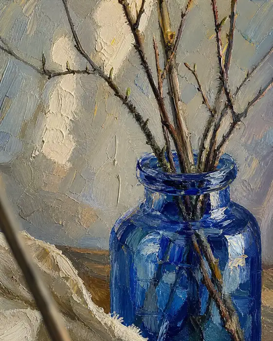 Cobalt Resonance of Early Spring Buds