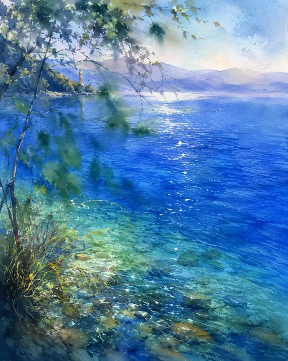 A Golden Prayer in the Azure Silence