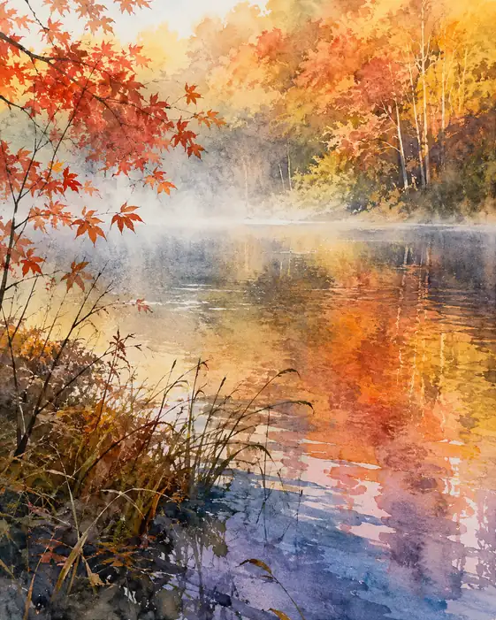 紅に染まる静寂、水面の独白