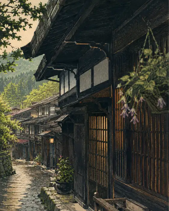 夕光に染まる帰路